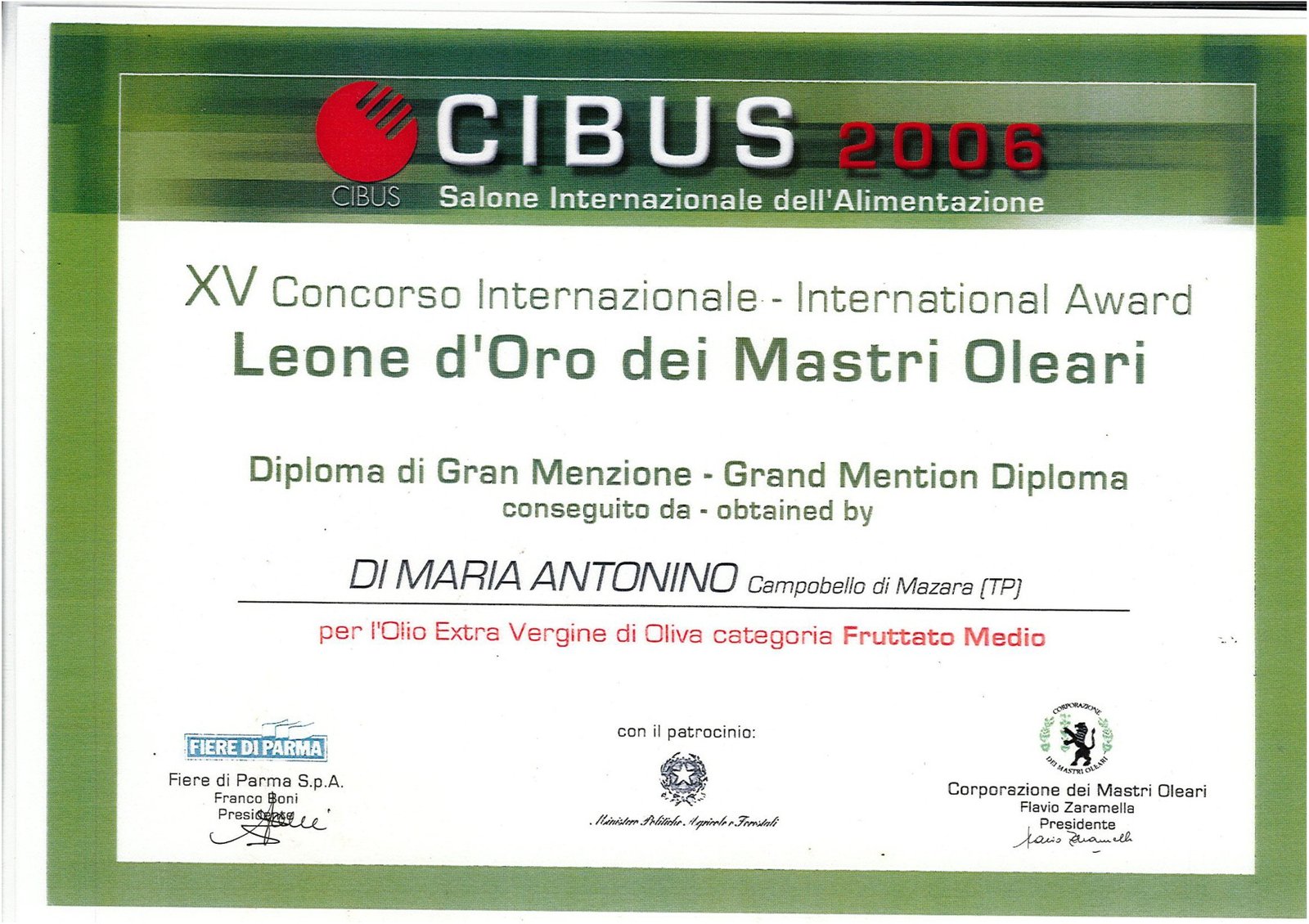 Certificato premio